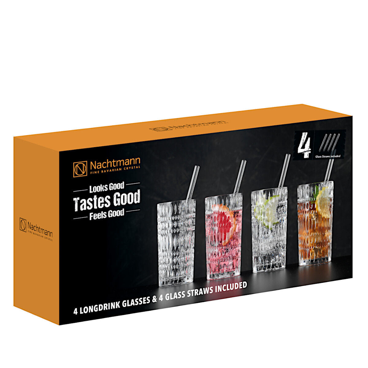 NACHTMANN 106658 TASTES GOOD ETHNO Longdrinkgläser 4er Set und Glastrinkhalme – Bild 5
