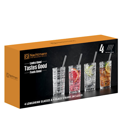 NACHTMANN 106658 TASTES GOOD ETHNO Longdrinkgläser 4er Set und Glastrinkhalme – Bild 5