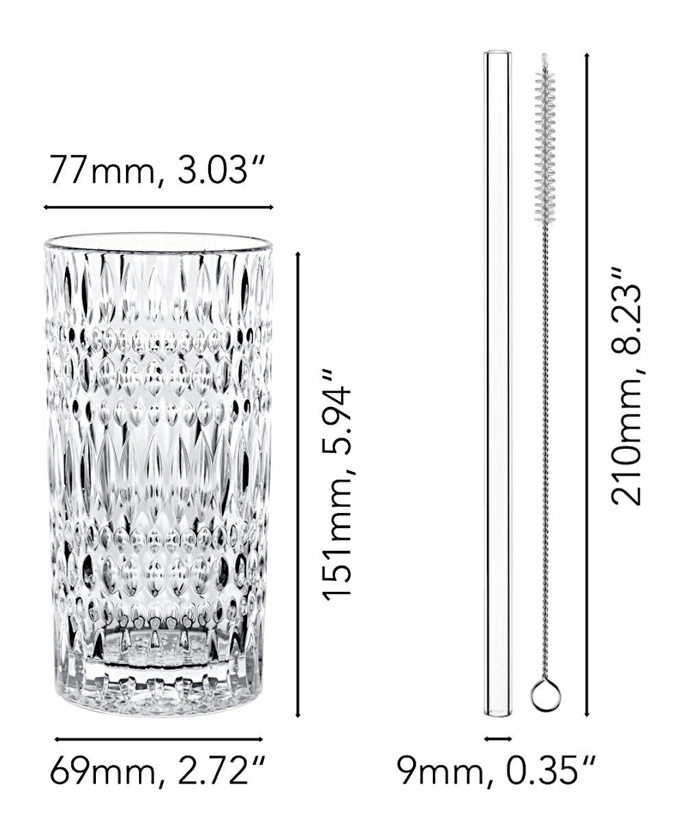 NACHTMANN 106658 TASTES GOOD ETHNO Longdrinkgläser 4er Set und Glastrinkhalme – Bild 2