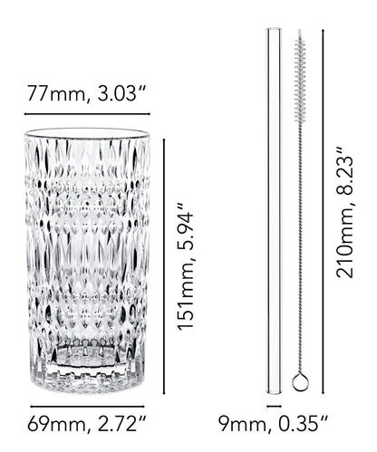 NACHTMANN 106658 TASTES GOOD ETHNO Longdrinkgläser 4er Set und Glastrinkhalme – Bild 2