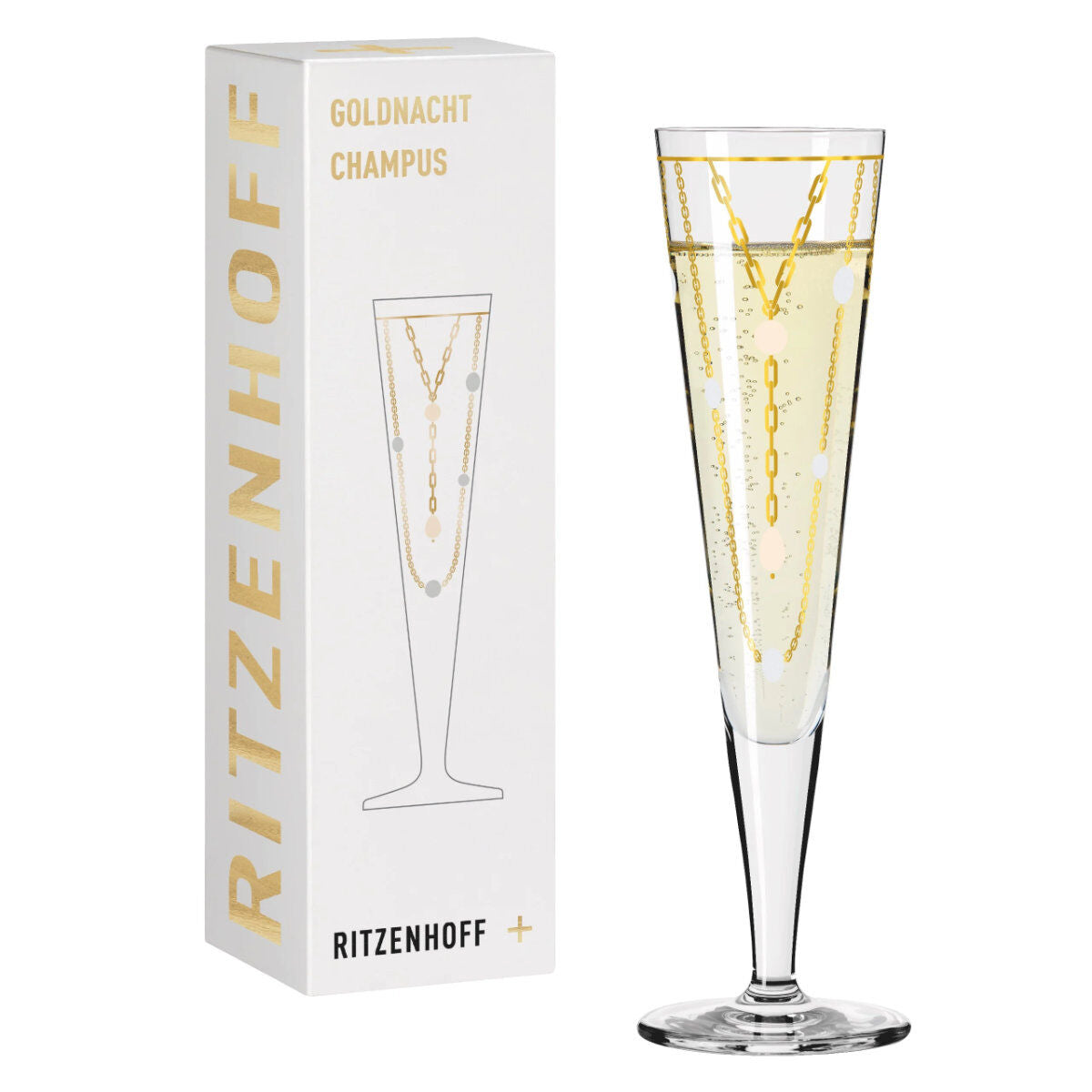 Ritzenhoff 1071039 Champagnerglas #39 GOLDNACHT Champus Nathalie Jean 2024 in Geschenkbox