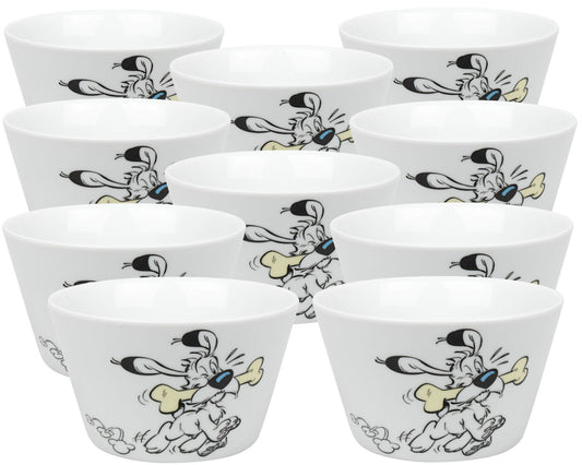 10er SET KÖNITZ Müslischale Asterix - Idefix 525 ml aus Porzellan