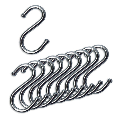 10er SET - S-Haken einfach CHROM für Relingsystem LINERO K 16 und HIGHLINE Funktionssäulensystem