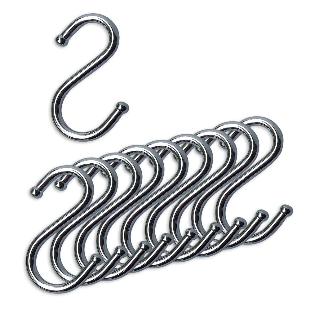 10er SET - S-Haken einfach CHROM für Relingsystem LINERO K 16 und HIGHLINE Funktionssäulensystem