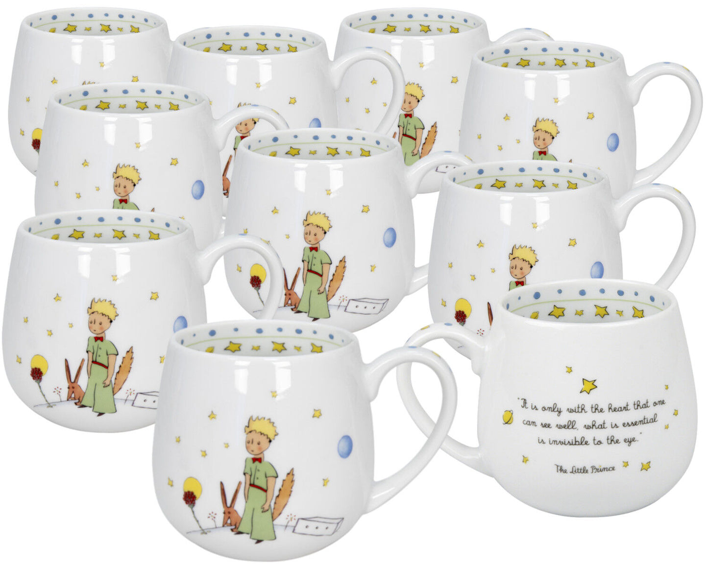 10er SET KÖNITZ Kuschelbecher THE LITTLE PRINCE - Secret - (EN) 420 ml, Porzellan / Motivbecher