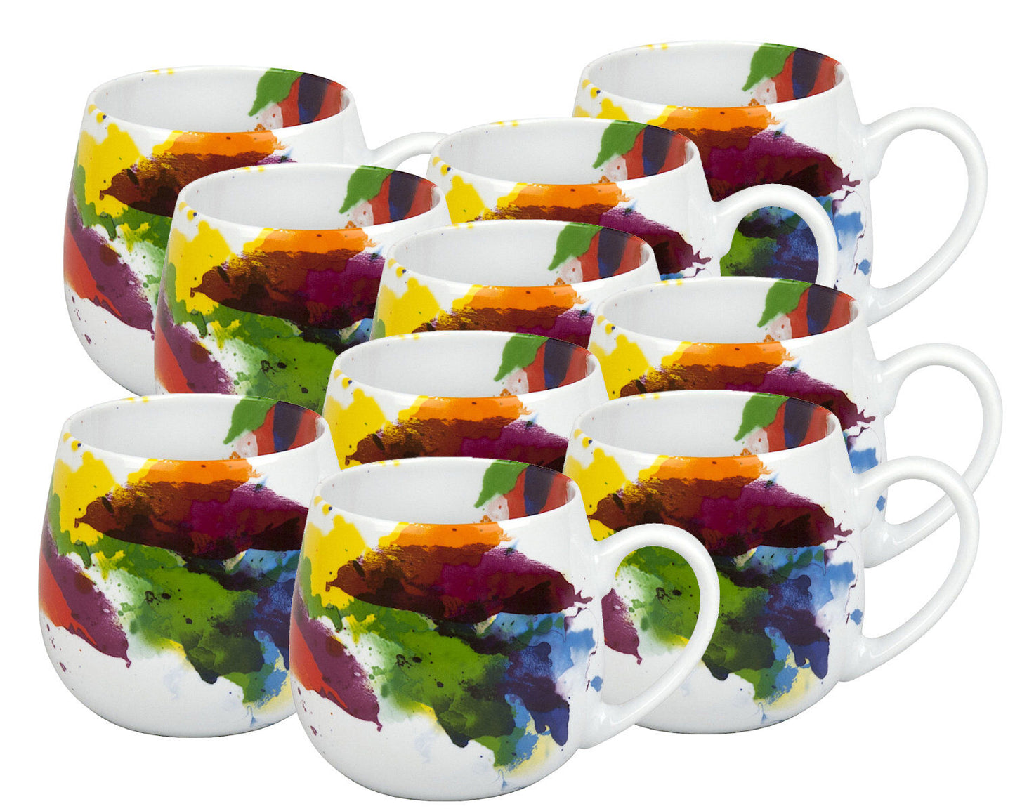 10er SET KÖNITZ Kuschelbecher 420 ml - On Colour - FLOW / Designbecher