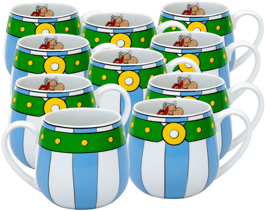 10er SET KÖNITZ Kuschelbecher Asterix - The Men's Belt - 420 ml / Motivtasse