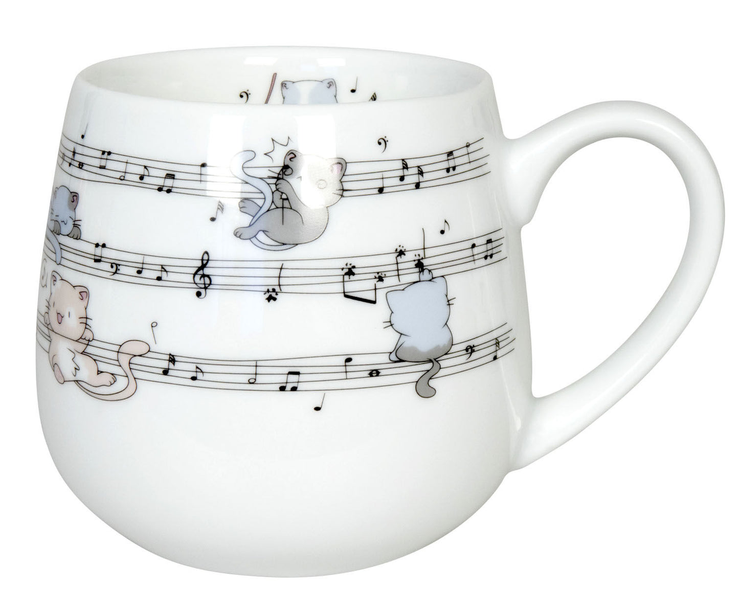 10er SET KÖNITZ Kuschelbecher LOVELY CATS - Musical - 400 ml aus Porzellan / Motivtasse – Bild 3