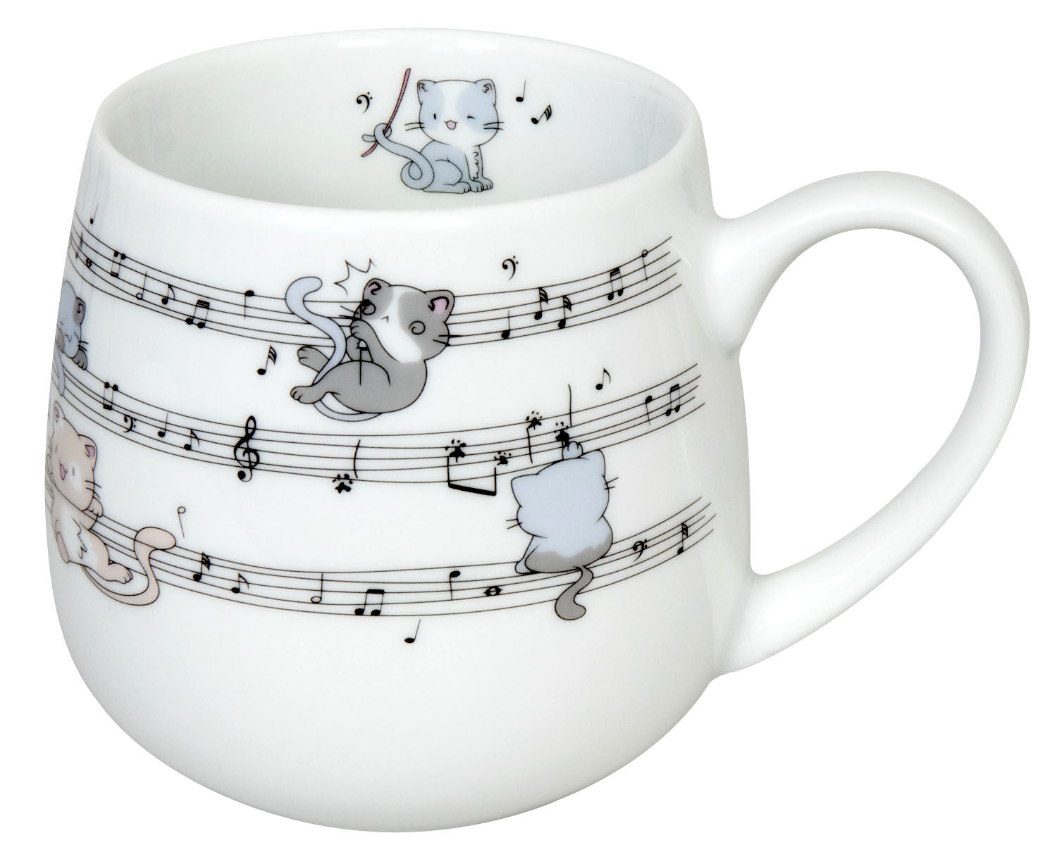 KÖNITZ Kuschelbecher LOVELY CATS - Musical - 400 ml aus Porzellan / Motivtasse