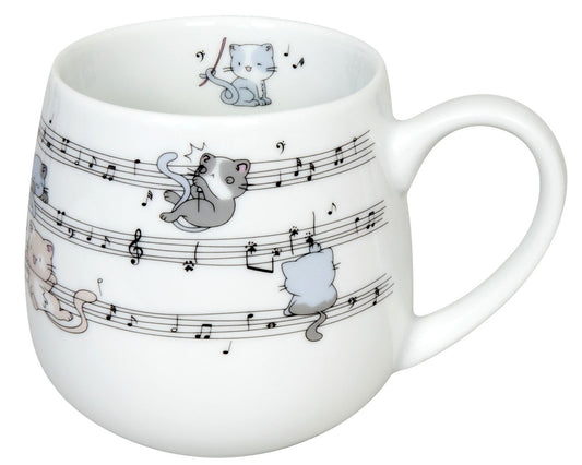 KÖNITZ Kuschelbecher LOVELY CATS - Musical - 400 ml aus Porzellan / Motivtasse