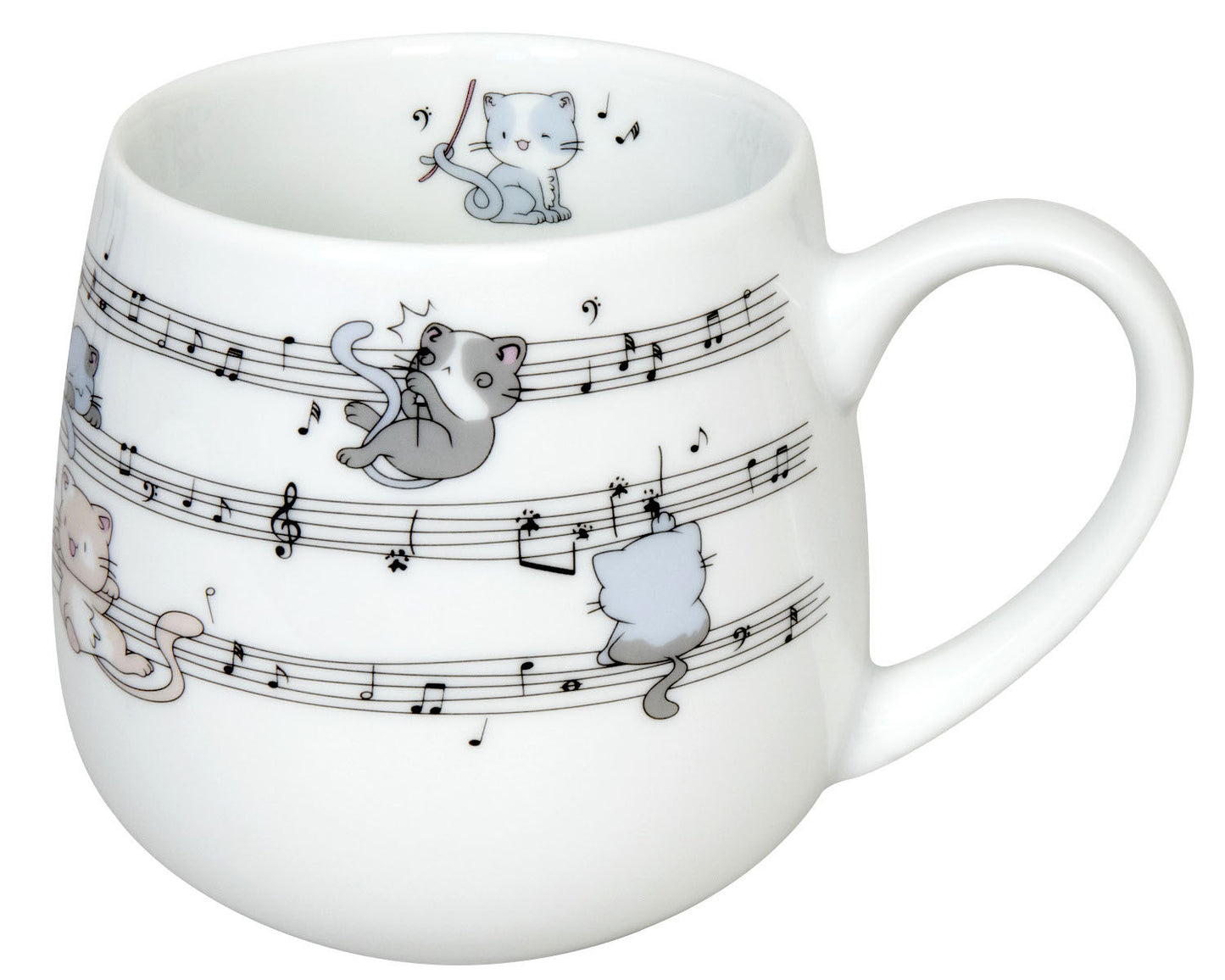 10er SET KÖNITZ Kuschelbecher LOVELY CATS - Musical - 400 ml aus Porzellan / Motivtasse – Bild 2