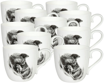 10er SET KÖNITZ 1120572618 Becher AMAZING ANIMALS - KOALA - 425 ml aus Bone China Porzellan / Design Vanessa Kahl