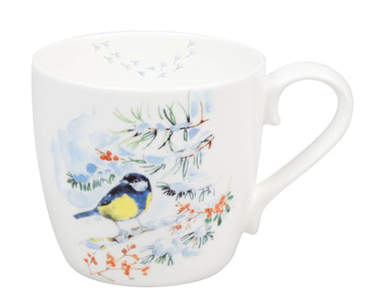 KÖNITZ 1120572781 Becher WINTER ANIMALS - Bird - 450 ml aus Bone China Porzellan Design / Victoria Lowe
