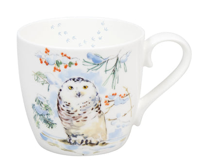 KÖNITZ 1120572782 Becher WINTER ANIMALS - Owl - 450 ml aus Bone China Porzellan Design / Victoria Lowe