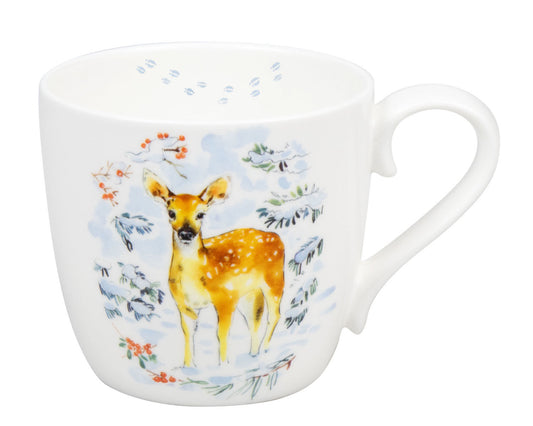 KÖNITZ 1120572784 Becher WINTER ANIMALS - Fawn - 450 ml aus Bone China Porzellan Design / Victoria Lowe