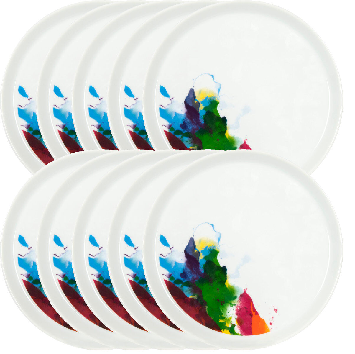 10er SET Könitz Teller Coup Ø 20 cm - On Colour Flow aus Porzellan / Designteller