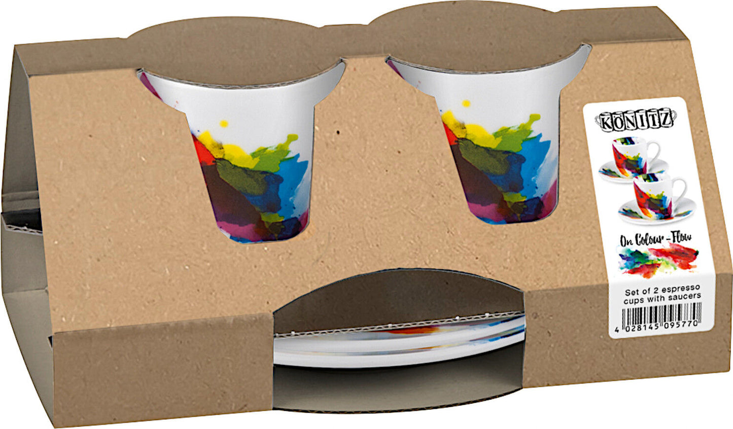 KÖNITZ 2er Geschenkset Espresso 85 ml - On Colour - FLOW aus Porzellan / Designbecher – Bild 3