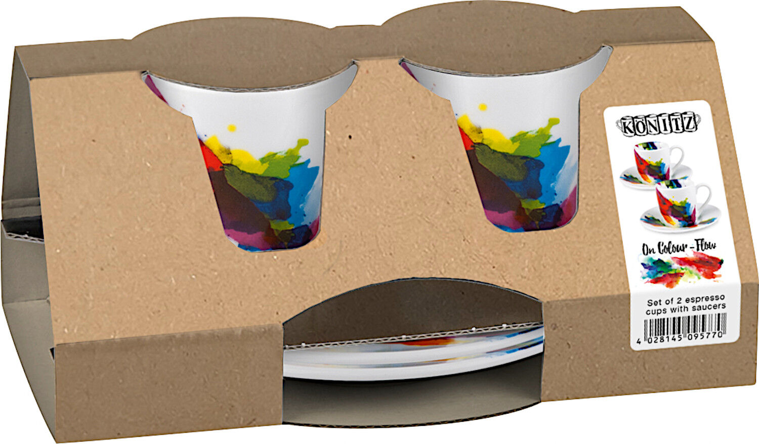 KÖNITZ 2er Geschenkset Espresso 85 ml - On Colour - FLOW aus Porzellan / Designbecher – Bild 3