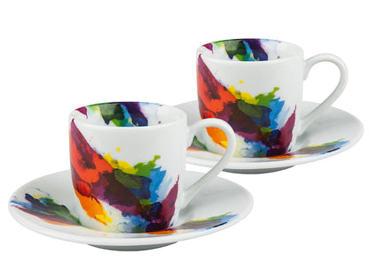 KÖNITZ 2er Geschenkset Espresso 85 ml - On Colour - FLOW aus Porzellan / Designbecher