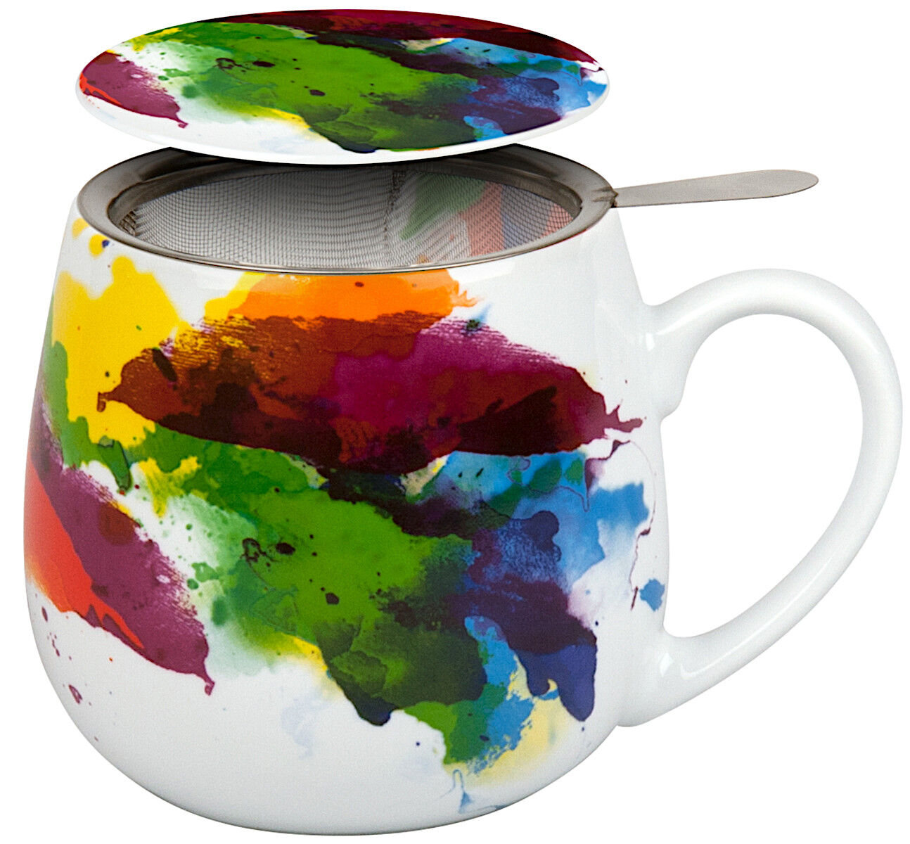 Könitz Becher mit Sieb und Deckel 420 ml Tea for you - On Colour - FLOW / Teebecher