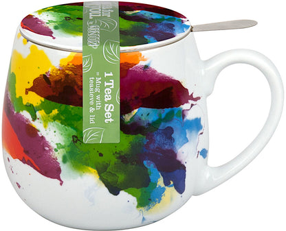 Könitz Becher mit Sieb und Deckel 420 ml Tea for you - On Colour - FLOW / Teebecher – Bild 2