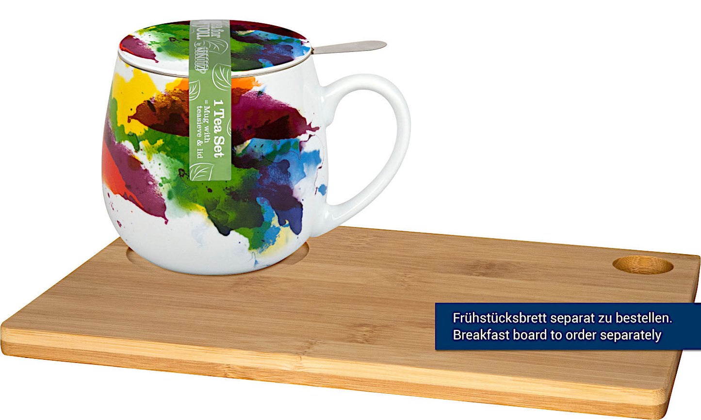 Könitz Becher mit Sieb und Deckel 420 ml Tea for you - On Colour - FLOW / Teebecher – Bild 3