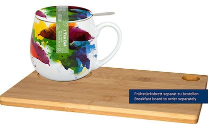 Könitz Becher mit Sieb und Deckel 420 ml Tea for you - On Colour - FLOW / Teebecher – Bild 3