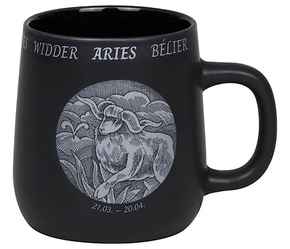 KÖNITZ Becher STERNZEICHEN - Widder - 395 ml aus Bone China Porzellan / Fassbecher