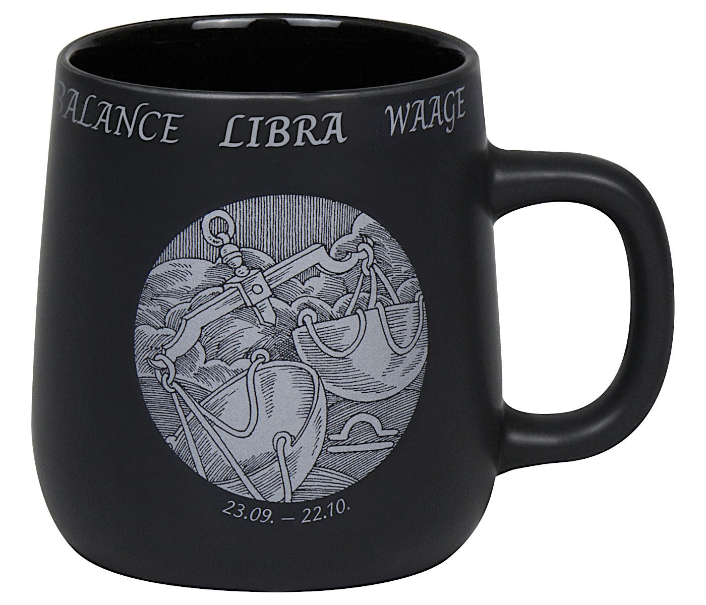 KÖNITZ Becher STERNZEICHEN - Waage - 395 ml aus Bone China Porzellan / Fassbecher