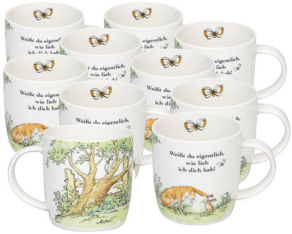10er SET KÖNITZ Becher - Weisst du eigentlich wie lieb ich die habe - 400 ml aus Porzellan