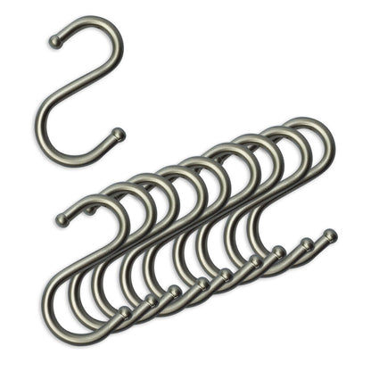 10er SET - S-Haken einfach EDELSTAHL OPTIK für Relingsystem LINERO K 16 und HIGHLINE Funktionssäulensystem