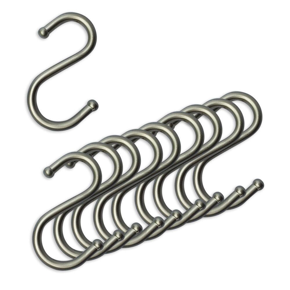 10er SET - S-Haken einfach EDELSTAHL OPTIK für Relingsystem LINERO K 16 und HIGHLINE Funktionssäulensystem