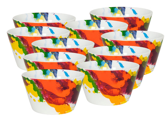 10er SET KÖNITZ Müslischale On Colour - FLOW 525 ml aus Porzellan / Designschale