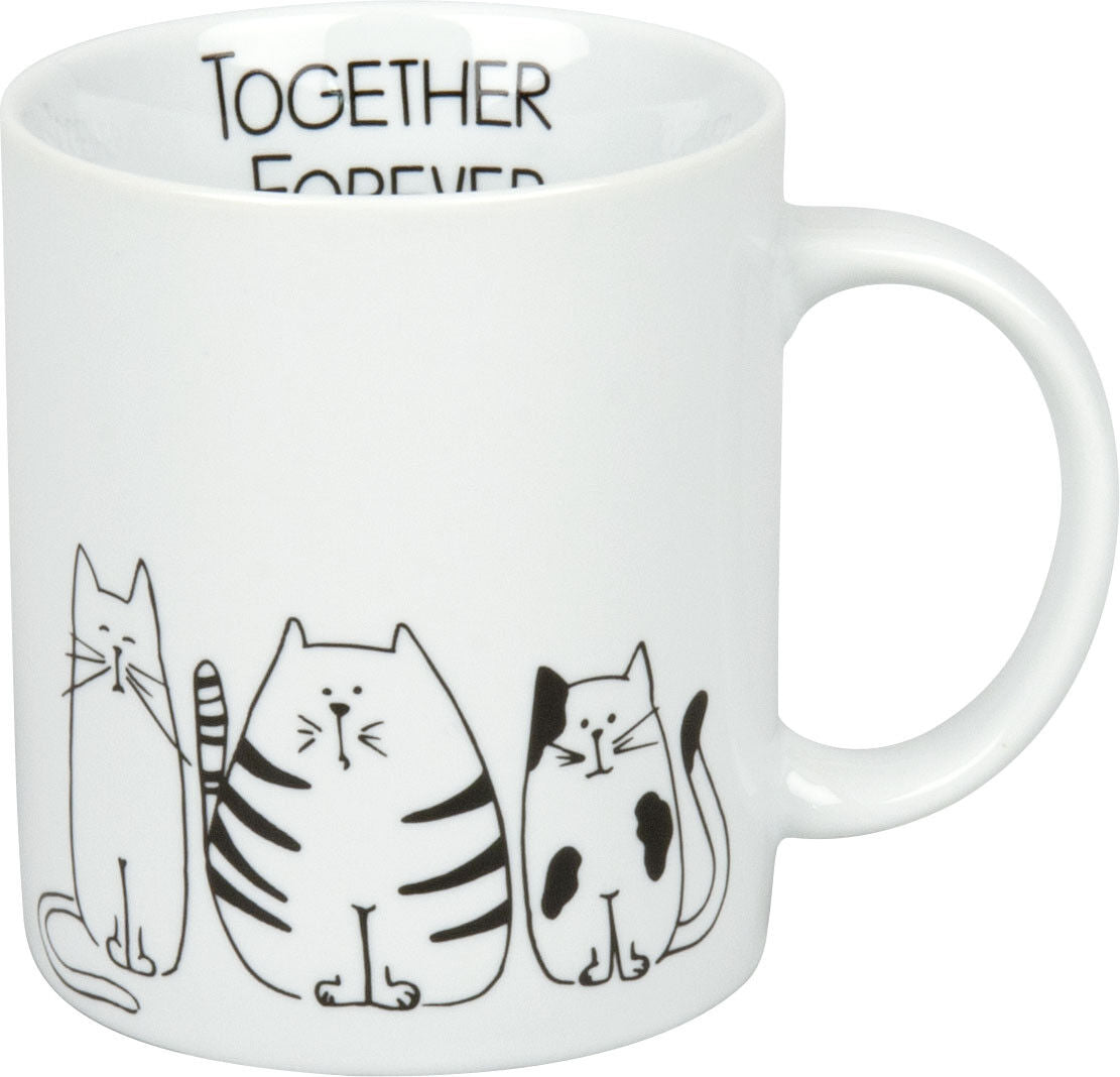 KÖNITZ 1110022075 Becher FUNNY CATS - 330 ml aus Porzellan / Katzen