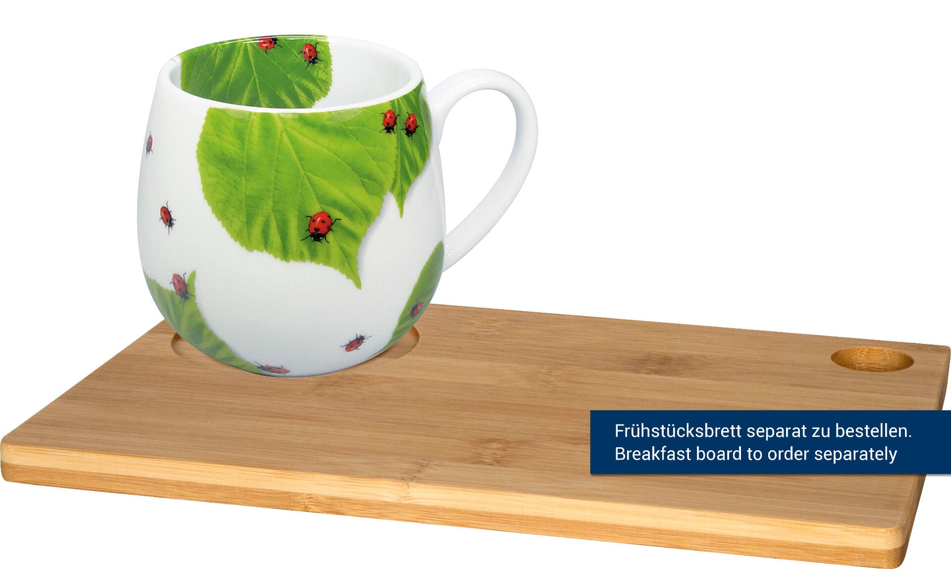 KÖNITZ 1111430876 Kuschelbecher 420 ml MARIENKÄFER auf Laub, Porzellan – Bild 2