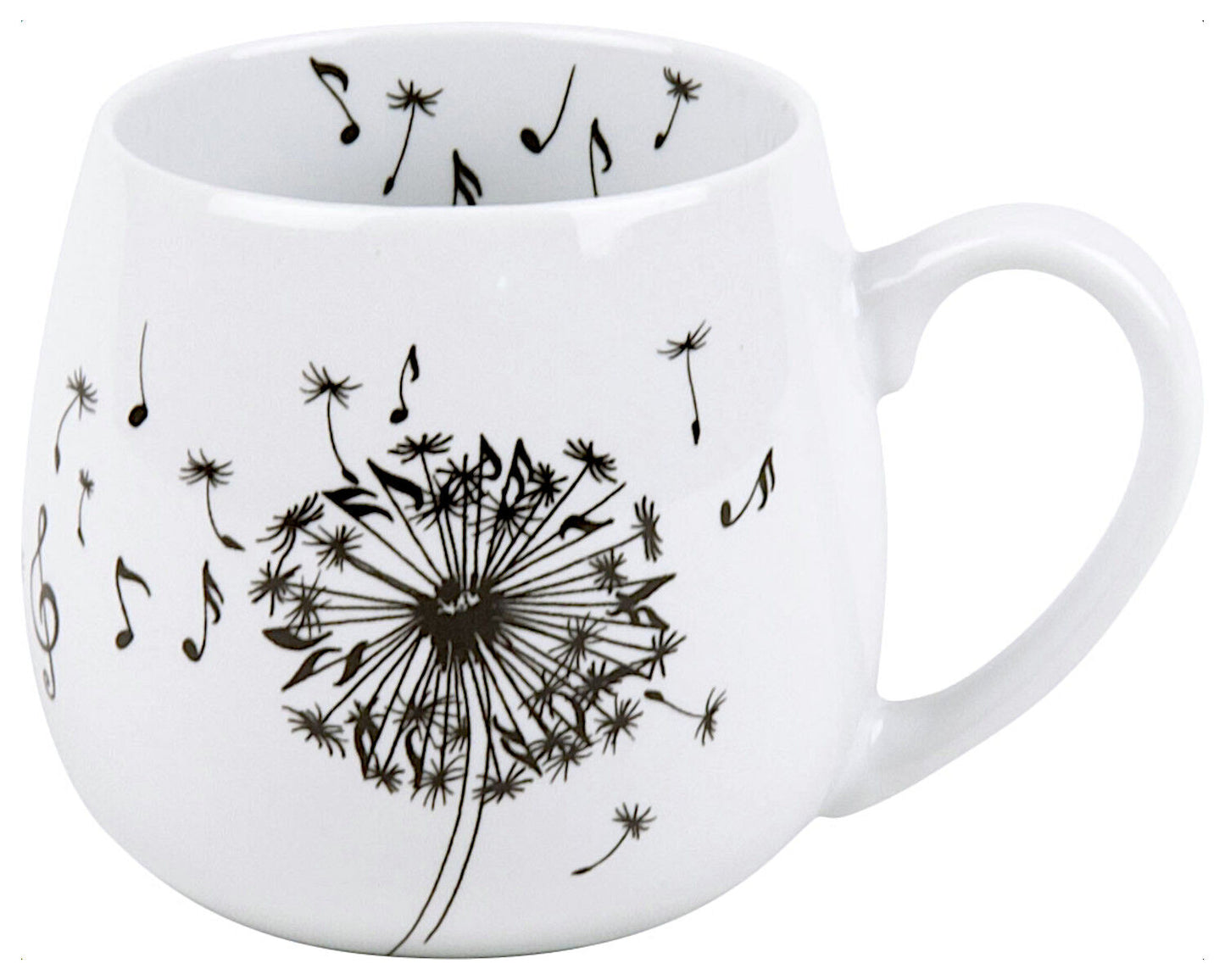KÖNITZ 1111431775 Kuschelbecher 400 ml Music Dandelion, Porzellan / Löwenzahn Becher