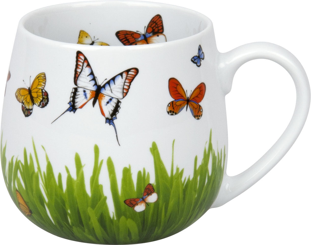 KÖNITZ 1111432277 Kuschelbecher 400 ml Schmetterlingswiese, Porzellan / Becher Schmetterlinge