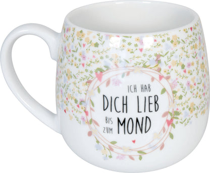 KÖNITZ 1111432452 Kuschelbecher 400 ml Ich hab dich lieb bis zum Mond, Porzellan / Becher Hasen – Bild 2