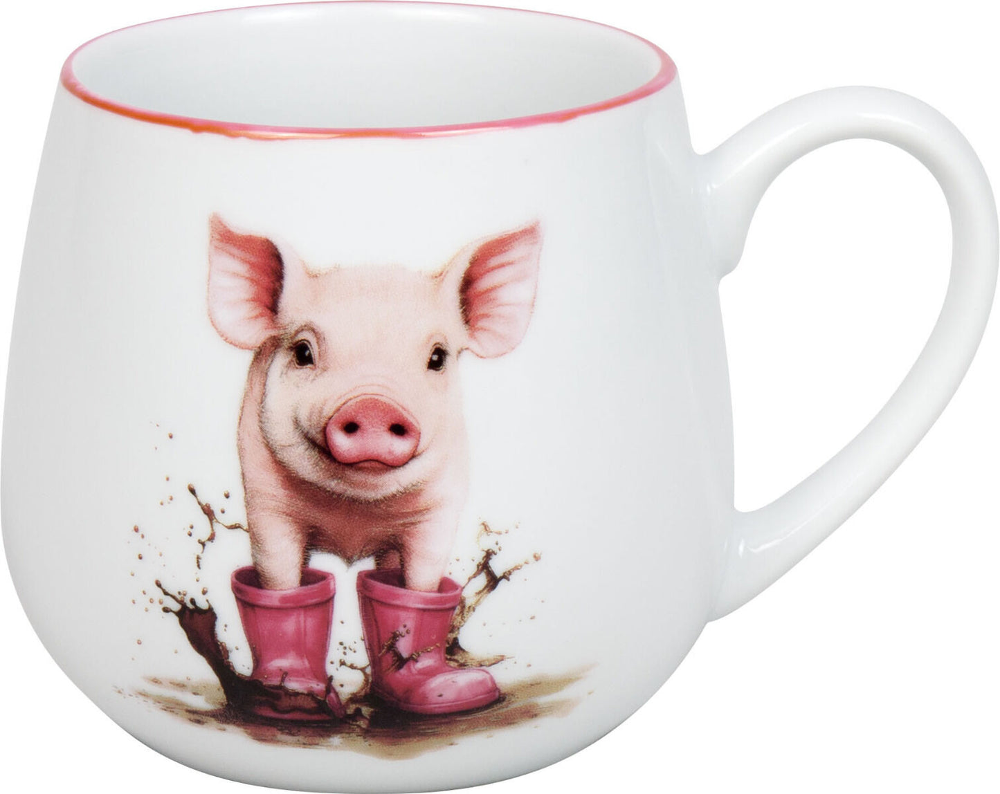 KÖNITZ 1111432960 Kuschelbecher 400 ml Tapsiges Schweinchen, Porzellan
