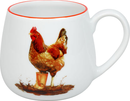 KÖNITZ 1111432962 Kuschelbecher 400 ml Tapsige Henne, Porzellan