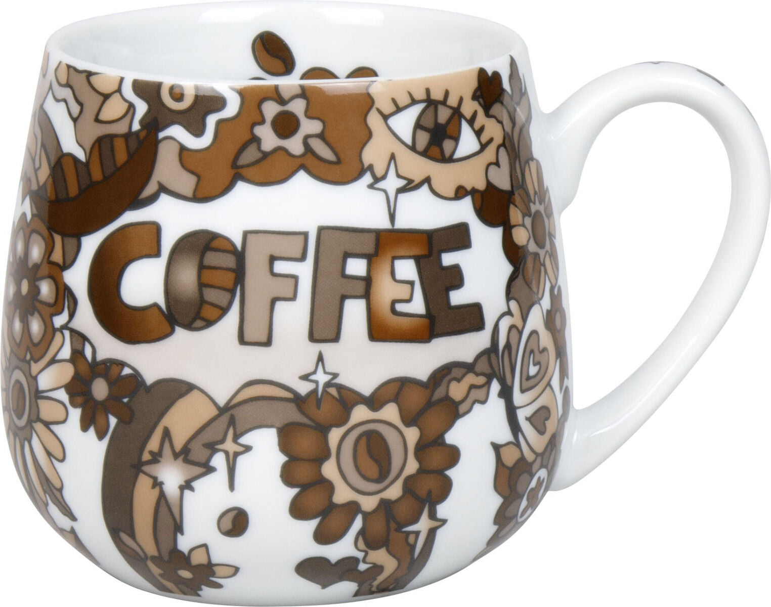 KÖNITZ 1111433004 Kuschelbecher Power of Coffee by M. Koch, 400 ml, Porzellan / Becher