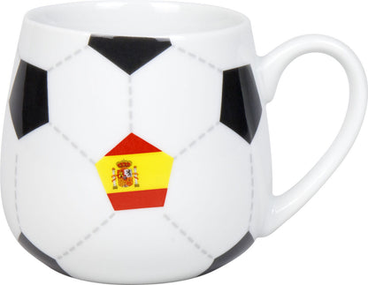 KÖNITZ 1111433031 Könitz Kuschelbecher Fußball Spanien, 400 ml, Porzellan / Becher