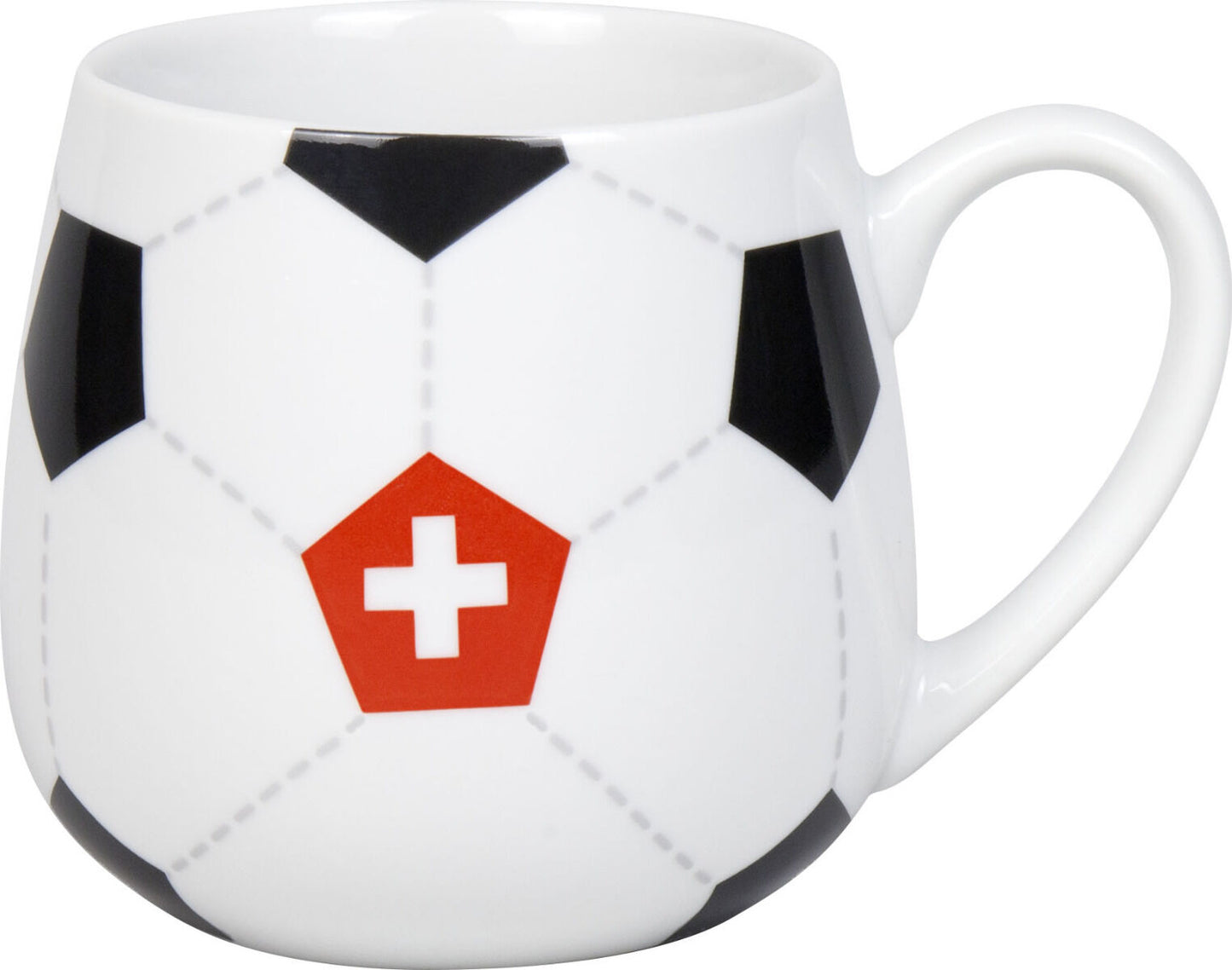 KÖNITZ 1111433033 Könitz Kuschelbecher Fußball Schweiz, 400 ml, Porzellan / Becher