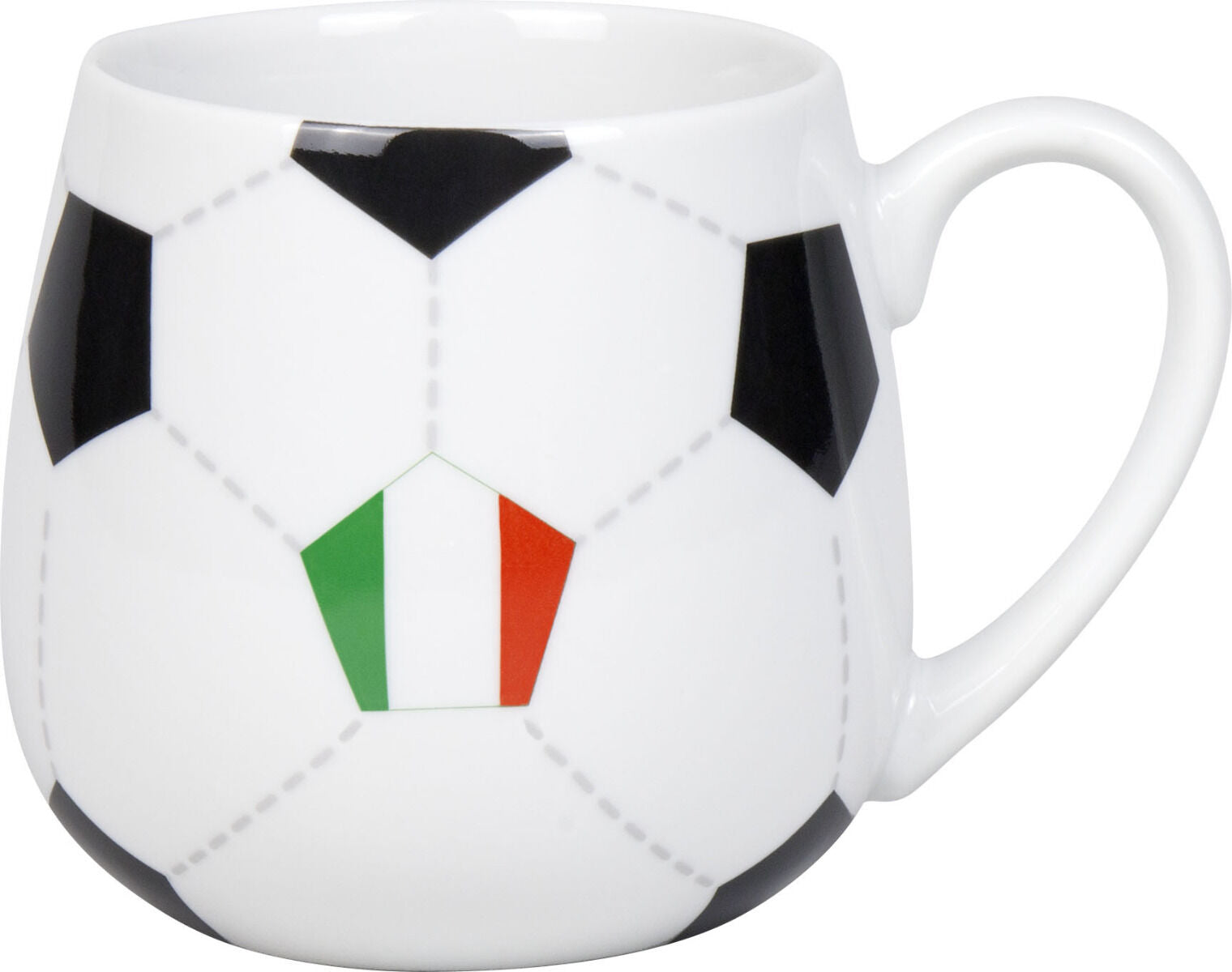 KÖNITZ 1111433034 Könitz Kuschelbecher Fußball Italien, 400 ml, Porzellan / Becher