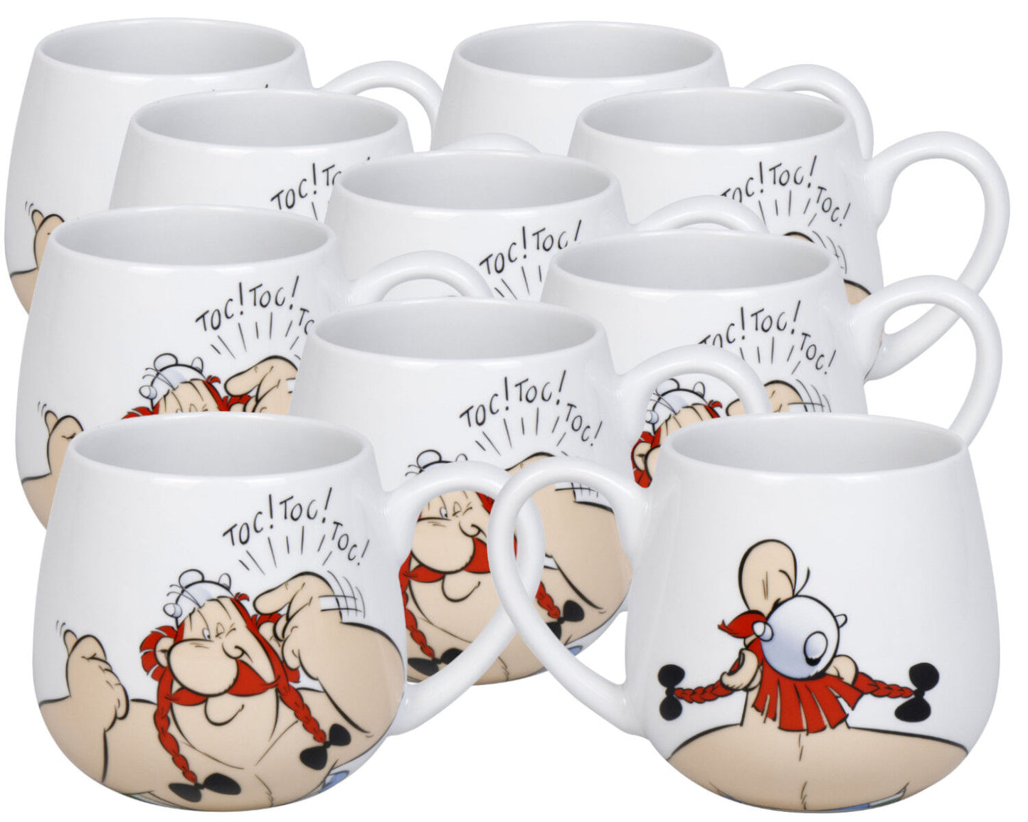 10er SET KÖNITZ 1111433039 Asterix Kuschelbecher Obelix 400 ml Porzellan / Motivbecher