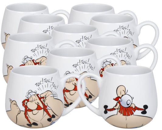10er SET KÖNITZ 1111433039 Asterix Kuschelbecher Obelix 400 ml Porzellan / Motivbecher