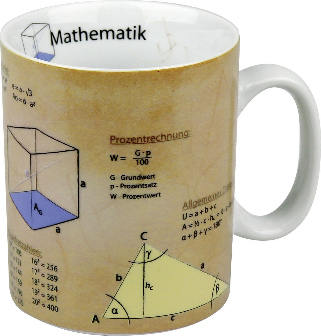 KÖNITZ 1113301063 Wissensbecher MATHEMATIK 490 ml aus Porzellan / Motivbecher