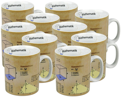 10er SET KÖNITZ 1113301063 Wissensbecher MATHEMATIK 490 ml aus Porzellan / Motivbecher
