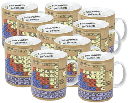 10er SET KÖNITZ 1113301064 Wissensbecher CHEMIE 490 ml aus Porzellan / Motivbecher