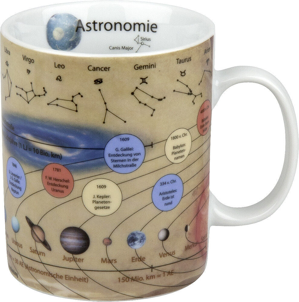 KÖNITZ 1113301623 Wissensbecher ASTRONOMIE 490 ml aus Porzellan / Motivbecher